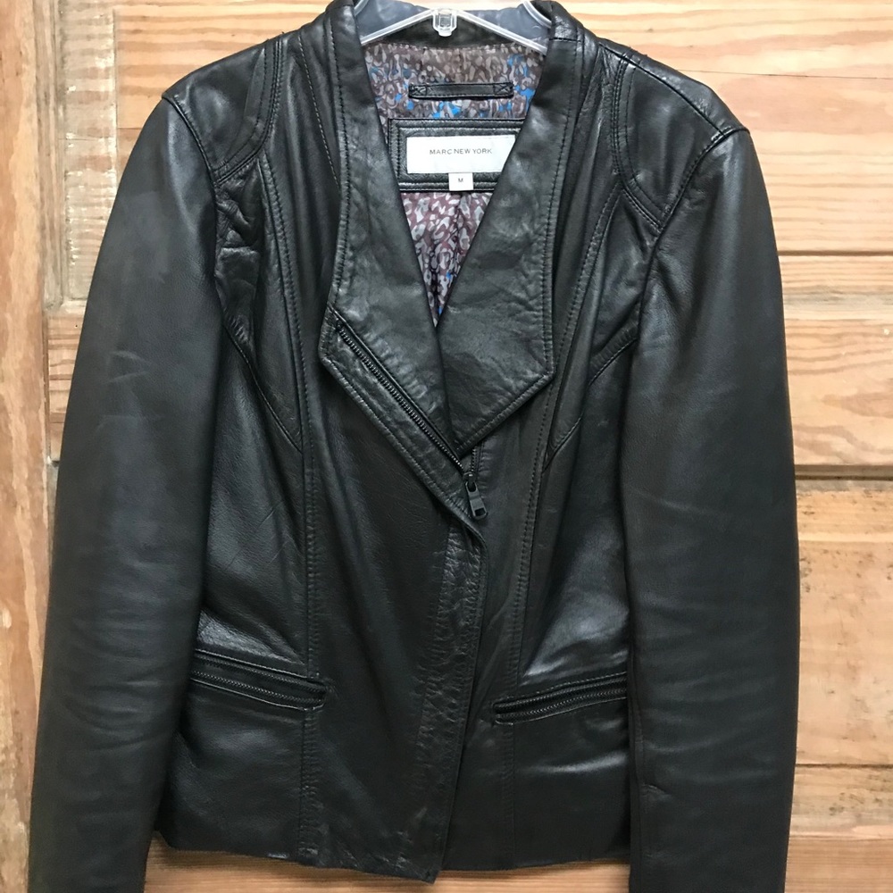 EUC~ MARC JACOBS BLACK LEATHER JACKET~ SIZE:MEDIUM